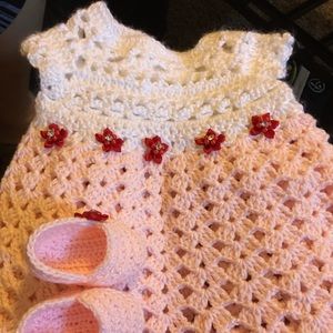 Newborn crochet dress with shoes